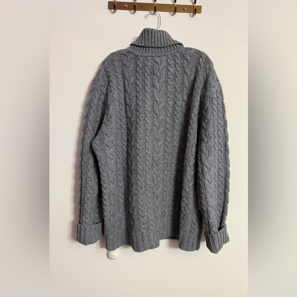 Vintage Guess Jeans Cable Knit Fisherman Turtleneck Lambswool Sweater XXL Unisex - Picture 4 of 4